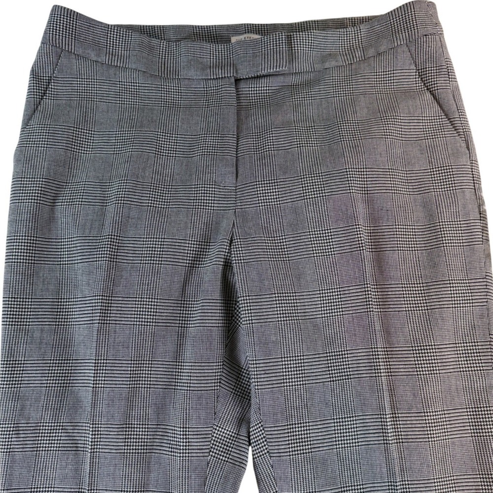 Anne Klein The Executive Boot Cut Houndstooth Plaid Dress Pants Women Size 8 New